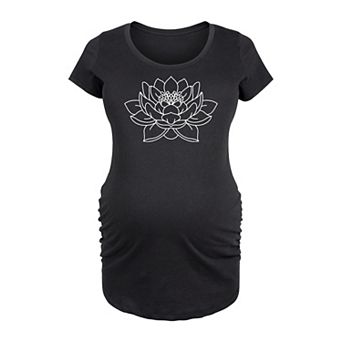 Maternity Lotus Flower Outline Graphic Tee