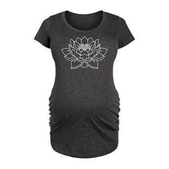 Maternity Lotus Flower Outline Graphic Tee