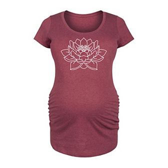 Maternity Lotus Flower Outline Graphic Tee