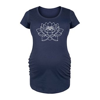 Maternity Lotus Flower Outline Graphic Tee