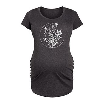 Maternity Floral Crescent Moon Graphic Tee