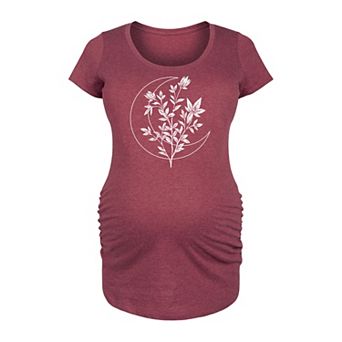 Maternity Floral Crescent Moon Graphic Tee