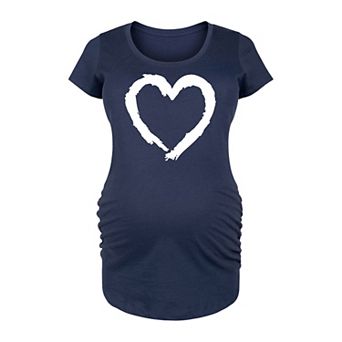 Maternity Paintbrush Stroke Heart White Graphic Tee