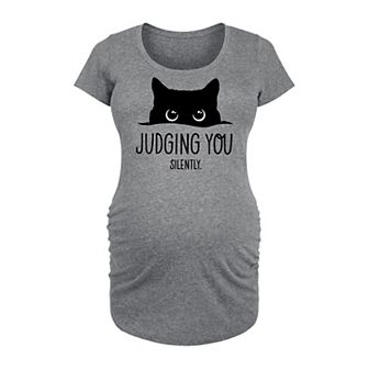 Maternity Judging You Silently Cat Graphic Tee