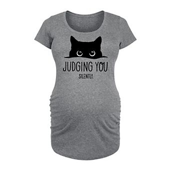 Maternity Judging You Silently Cat Graphic Tee