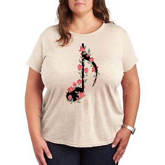 Plus Floral Music Note Graphic Tee