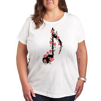 Plus Floral Music Note Graphic Tee