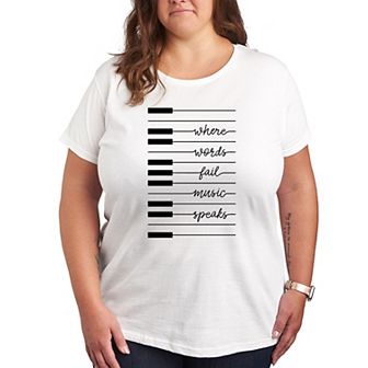 Plus Where Words Fail Music Speaks Graphic Tee