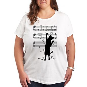 Plus Cat Playing Music Graphic Tee
