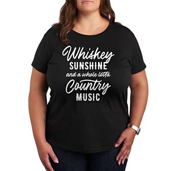 Plus Whiskey Sunshine Country Music Graphic Tee