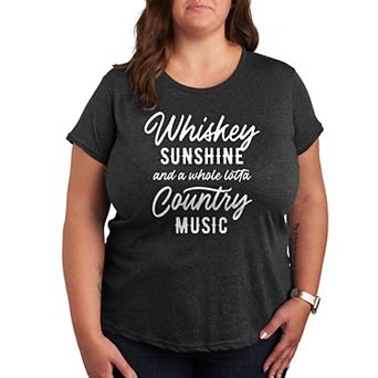 Plus Whiskey Sunshine Country Music Graphic Tee