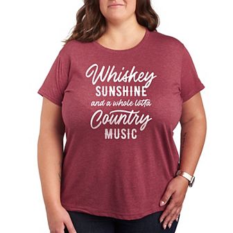 Plus Whiskey Sunshine Country Music Graphic Tee