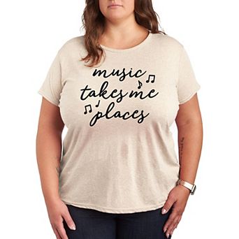 Plus Music Takes Me Places Graphic Tee