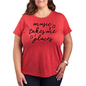 Plus Music Takes Me Places Graphic Tee
