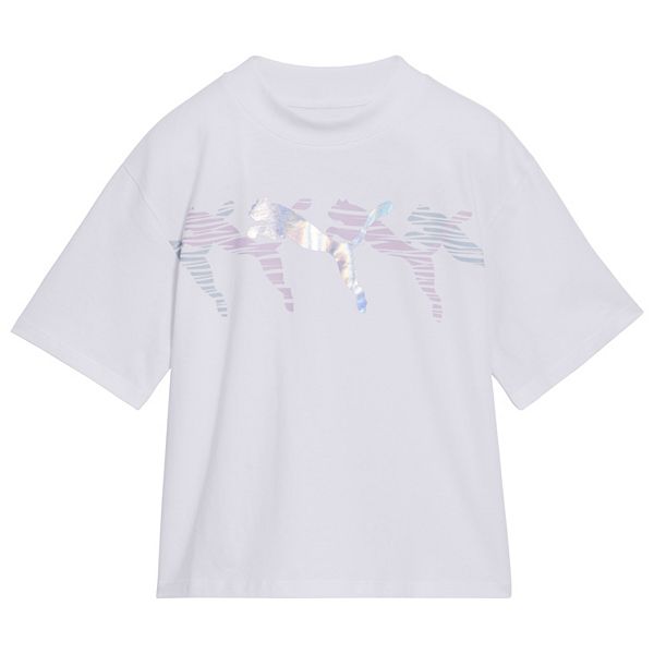 Girls 7-16 PUMA Power Pack Jersey Fashion Tee - White (SMALL)
