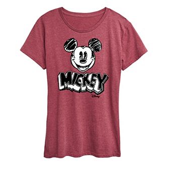 Disney's Mickey Mouse Plus Monochrome Sketch Graphic Tee