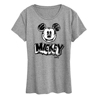 Disney's Mickey Mouse Plus Monochrome Sketch Graphic Tee