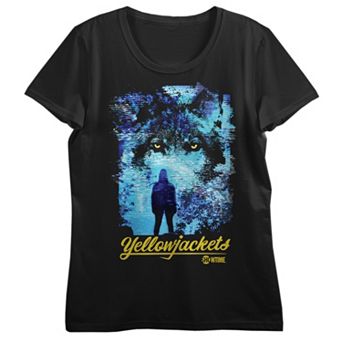 Juniors' Bioworld Yellowjackets Blue Wolf Portrait Short Sleeve Graphic Tee