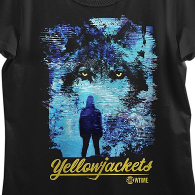 Juniors' Bioworld Yellowjackets Blue Wolf Portrait Short Sleeve Graphic Tee