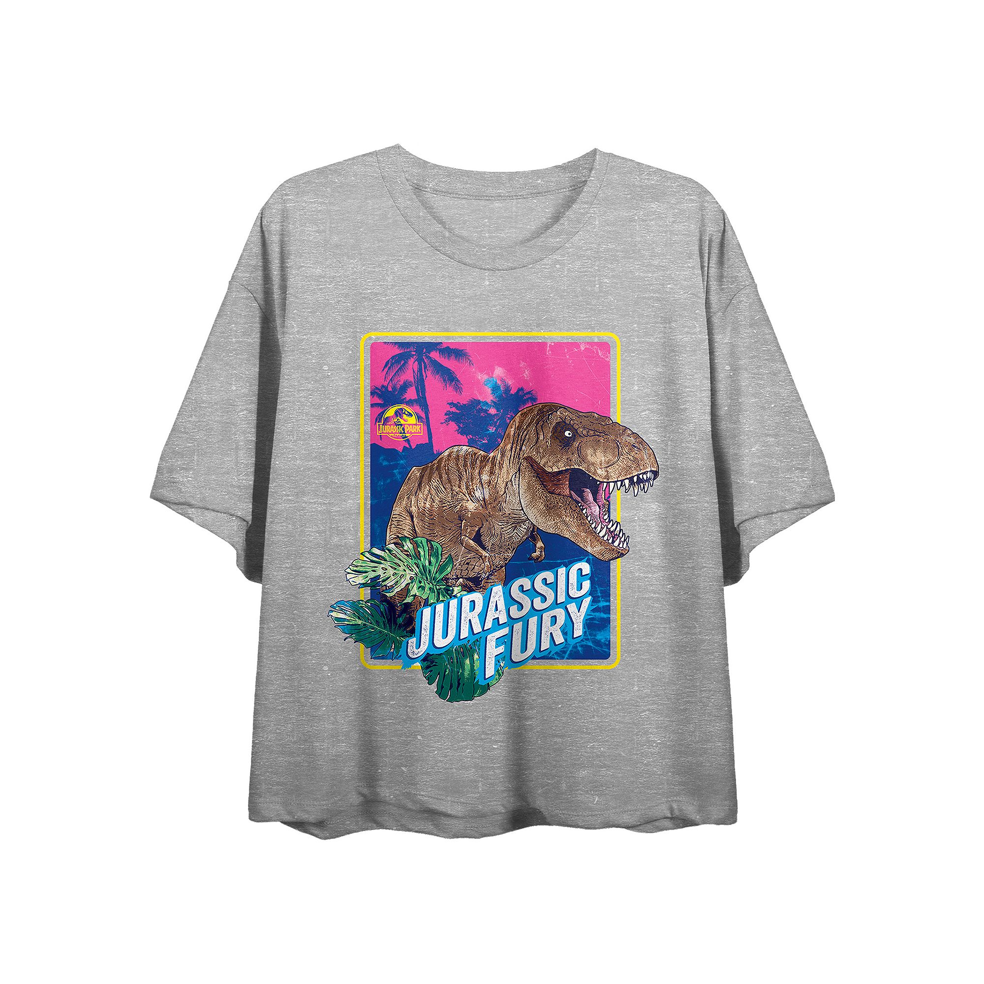 Juniors Bioworld Jurassic World T-Rex Fury Faded Print Short Sleeve Graphi