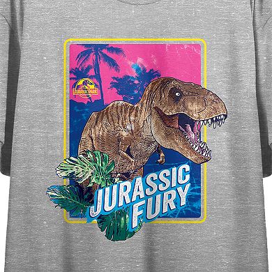 Juniors' Bioworld Jurassic World T-Rex Fury Faded Print Short Sleeve Graphic Tee