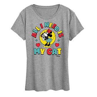 Disney's Minnie Mouse & Figaro Plus All I Need Is My Cat Graphic Tee
