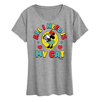 Disney's Minnie Mouse & Figaro Plus All I Need Is My Cat Graphic Tee