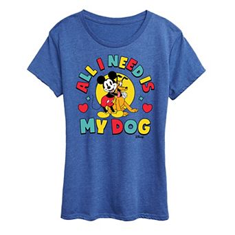 Disney's Mickey Mouse & Pluto Plus All I Need Is My Dog Graphic Tee
