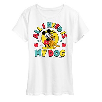 Disney's Mickey Mouse & Pluto Plus All I Need Is My Dog Graphic Tee