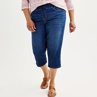 Plus Size Croft & Barrow® Pull-On Denim Capri
