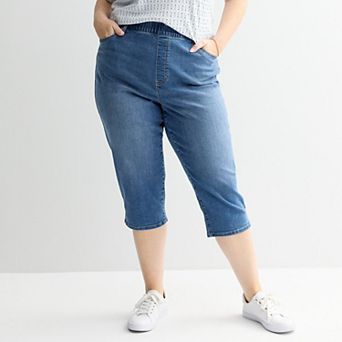 Plus Size Croft & Barrow® Pull-On Denim Capri