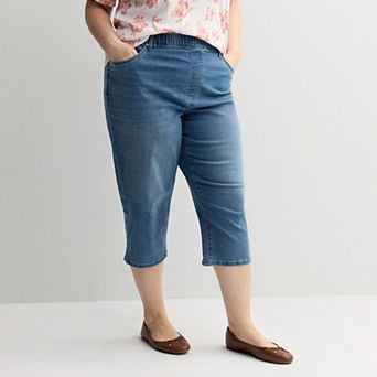 Plus Size Croft & Barrow® Pull-On Denim Capri