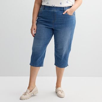 Plus Size Croft & Barrow® Pull-On Denim Capri
