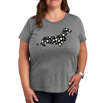 Plus Daisy Fill Dachshund Graphic Tee