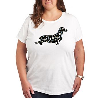 Plus Daisy Fill Dachshund Graphic Tee
