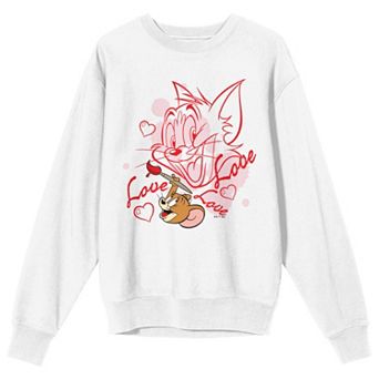 Juniors' Tom & Jerry Love Sketch Long Sleeve Graphic Tee