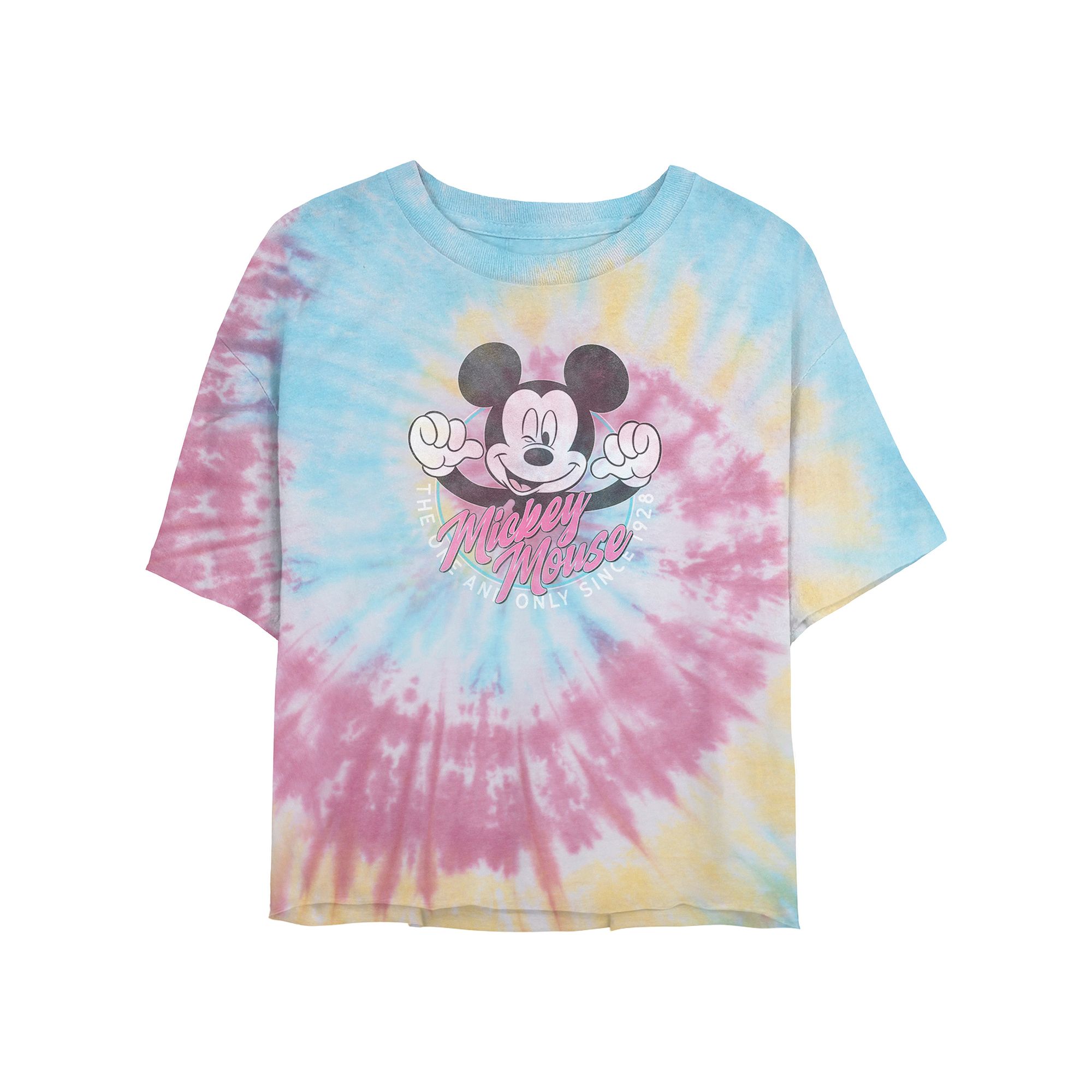 Disneys The One And Only Juniors Crop Top Tie Dye Graphic Tee, Girls, Si