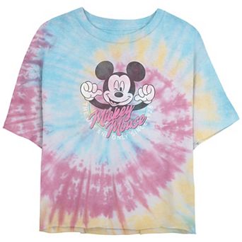 Disney's The One And Only Juniors' Crop Top Tie Dye Graphic Tee