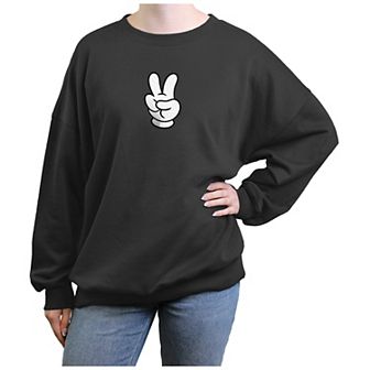 Disney's Hand Peace Sign Juniors' Graphic Fleece
