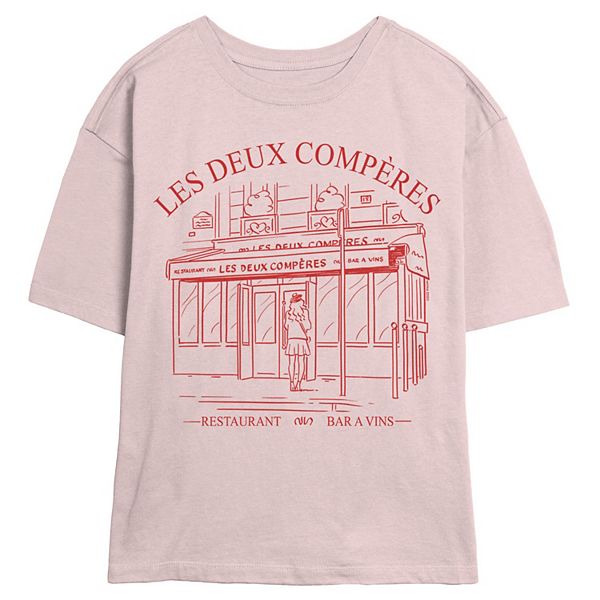 Juniors' Emily In Paris Les Deux Compères Skimmer Graphic Tee