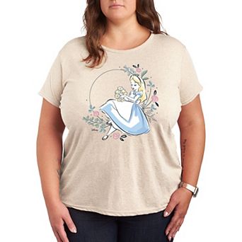Disney's Alice in Wonderland Plus Flowers Graphic Tee