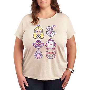 Disney's Alice in Wonderland Plus Face Grid Graphic Tee