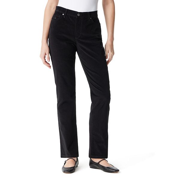 Women's Gloria Vanderbilt Amanda Corduroy 5 Pocket Jeans - Black (6 AVG/REG)