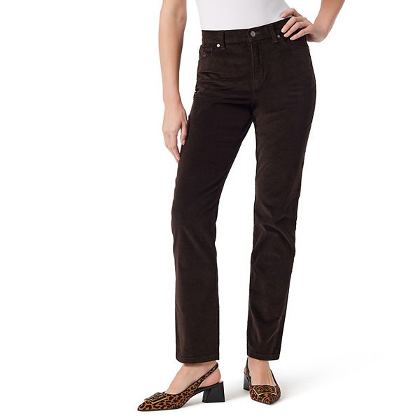 Women's Gloria Vanderbilt Amanda Corduroy 5 Pocket Jeans - Coffee Roast (6 AVG/REG)