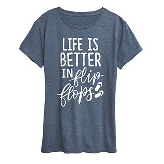 Women's Life Is Better In Flip Flops Graphic Tee