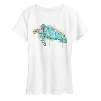 Women's Watercolor Sea Turtle Graphic Tee
