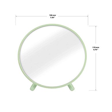 Mini Desktop Mirror with Back Storage Slot Table Decor
