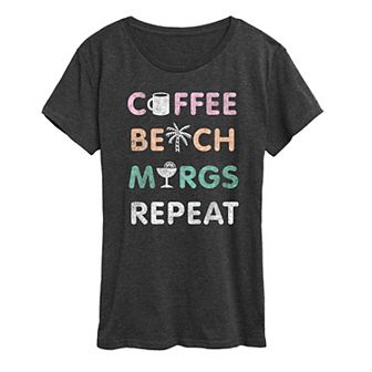 Women's Coffee Beach Repeat Graphic Tee