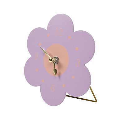 Chunky Purple Flower Clock Table Decor