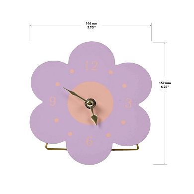 Chunky Purple Flower Clock Table Decor